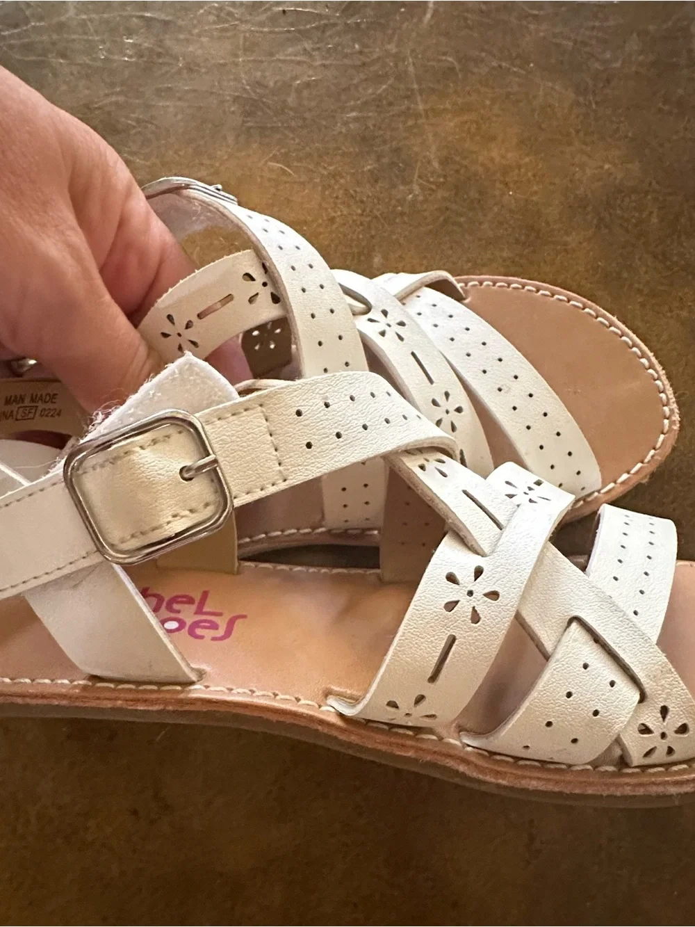 White strappy Sandals size 13